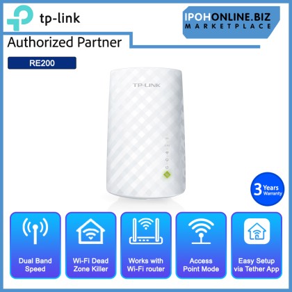 TP-LINK AC750 WiFi Repeater Wireless Extender Booster RE200 Dual Band 750mbps  